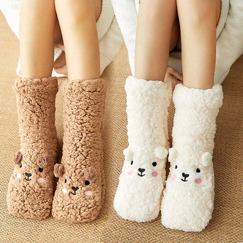 Fluffy Thick Velvet Fleece Bear Unisize Socks