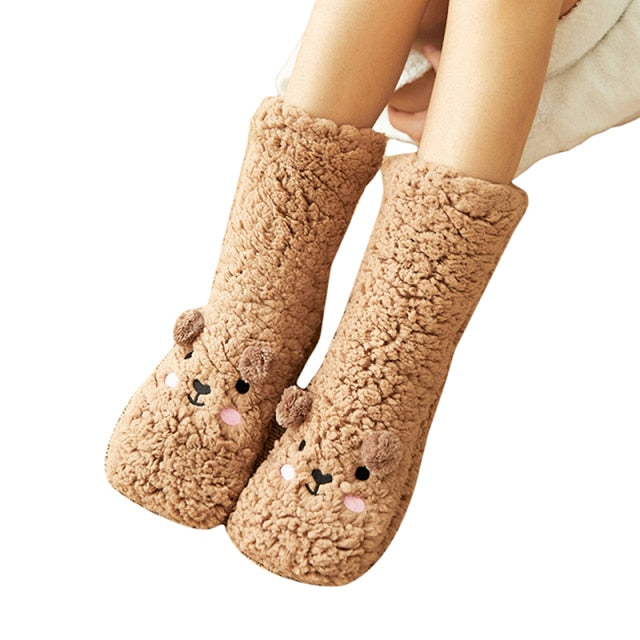 Fluffy Thick Velvet Fleece Bear Unisize Socks